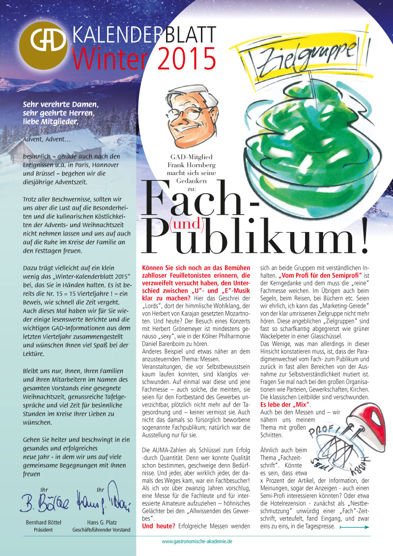 Kalenderblatt Winter 2015