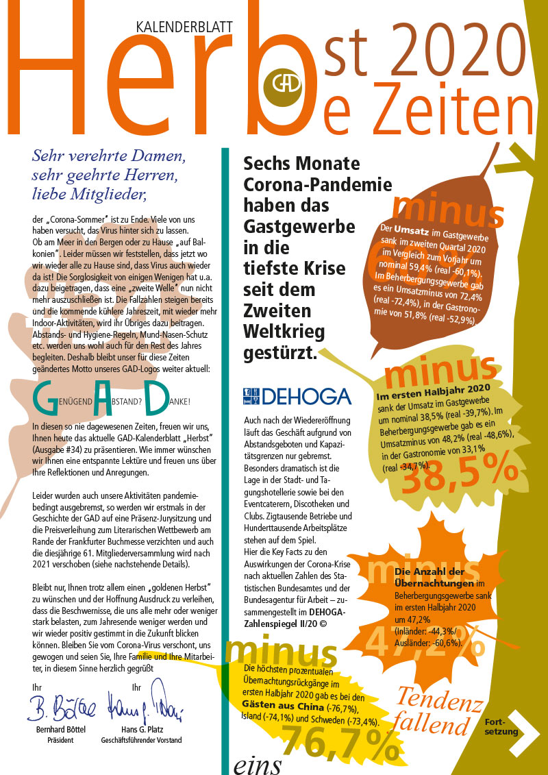 Kalenderblatt Herbst 2020